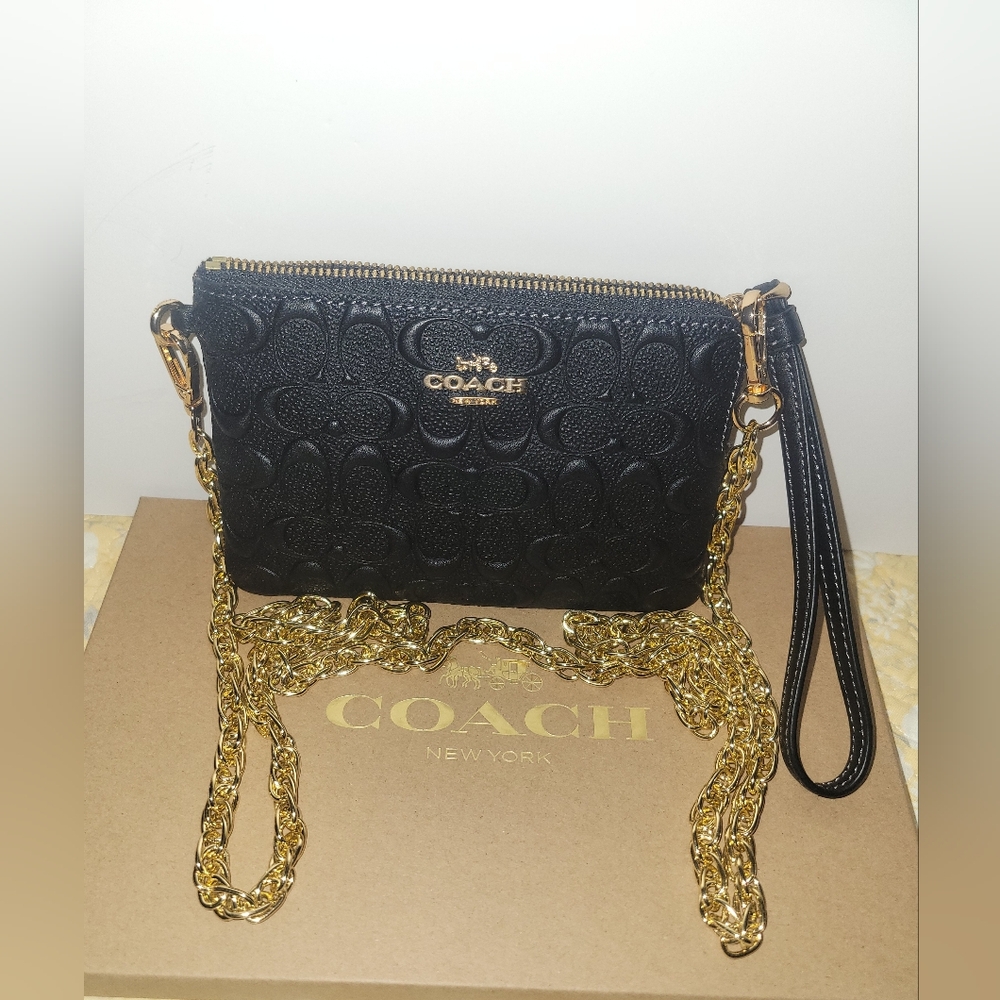 Coach Black Crossbody Bag with Gold Chain - Picture 2 of 4